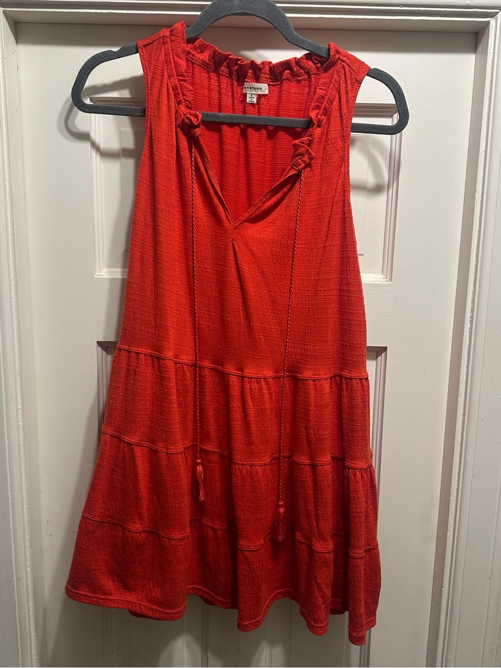 Max Studio Red Tiered Sleeveless Knit Dress